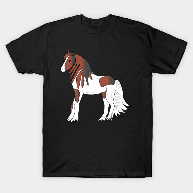 Pretty black-brown-white Tinker draft horse T-Shirt by Shadowbyte91